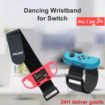 1 Пара Игровых Браслетов для Joy Con Wristband Controller Регулируемый Эластичный Ремешок для Игры Nintendo Switch Just Dance
