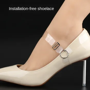 1 пара невидимых эластичных силиконовых прозрачных шнурков для обуви на высоком каблуке, прозрачные шнурки для обуви, ремешки для обуви, аксессуары для обуви 7