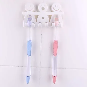 1 шт. держатель для зубной щетки, настенная присоска, 5-позиционные наборы для ванной комнаты с милой мультяшной улыбкой 2