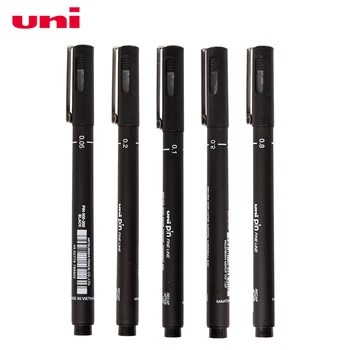 1 шт. Игольчатая ручка UNI, студенческий крючок для рисования, ручка PIN-200, Студенческий водонепроницаемый рисунок, Штриховая линия, дизайн, Черная ручка