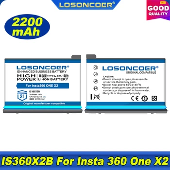 100% Оригинальный Аккумулятор LOSONCOER 2200mAh IS360X2B Для Insta 360 One X2 Battery Insta360 One X2 3