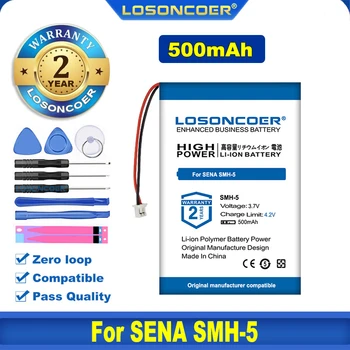 100% Оригинальный аккумулятор LOSONCOER 500mAh SMH-5 для SENA SMH-5 ICP40/25/40P 3