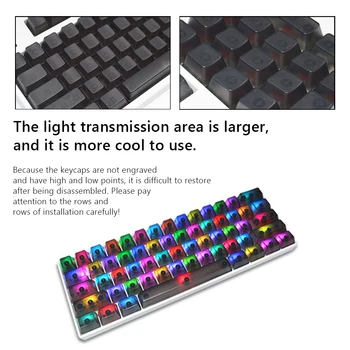 104 клавиши, Прозрачные колпачки для клавиш из ABS, механическая клавиатура, профиль OEM, подсветка без гравировки, RGB, Изготовленный на заказ Пустой Прозрачный колпачок для клавиш, переключатель Mx 3