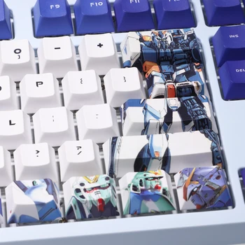 108 Клавиш Вишневый профиль PBT Колпачки для ключей Сублимация краски Японский мультфильм Gundam Anime Keycap для Mx Swith Механическая клавиатура Колпачок для клавиш 2