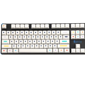 108-клавишные Колпачки Для Ключей в Белую Точку PBT Сублимационные OEM-Высокомеханические Колпачки для Клавиатуры Cherry MX Switches Keyboard 61 87 96 GK64 4