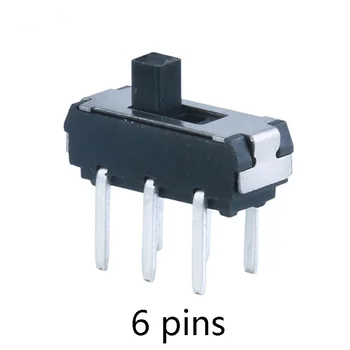 10шт 6-контактный Мини-скользящий переключатель, микро-тумблер, Миниатюрный концевой выключатель, 2 положения, 6 контактов, черный 11