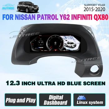 12,3-ДЮЙМОВЫЙ ЖК-дисплей для Nissan Patrol Y62 INFINITI QX80 2015-2020 Дисплей приборной панели автомобиля, проигрыватель, хрустальная панель, система LINUX