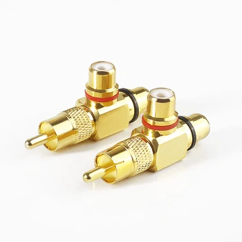 1шт для Позолоченного Разъема RCA Male to 2 Female RCA Splitter Adapter AV Video Audio T Plug RCA 3-Полосный Разъем R Connector Jack 1