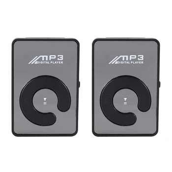 2 мини-зеркальных зажима USB с поддержкой цифрового MP3-плеера 8 ГБ SD TF-карты Черный 3