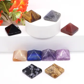 20 мм пирамида, натуральный кристалл кварца, целебный камень, Точка чакры Рейки, башня для медитации, домашний декор, поделки, бусины для ювелирных изделий 7