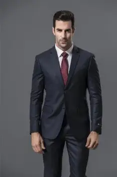 2020 Новый дизайнерский мужской костюм-двойка с однобортным вырезом на лацкане, приталенный повседневный смокинг для свадьбы (пиджак + брюки) 1