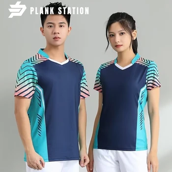2023, мужская футболка для бадминтона, женская футболка для настольного тенниса с коротким рукавом, майка для пинг-понга, дышащие тренировочные рубашки для гольфа