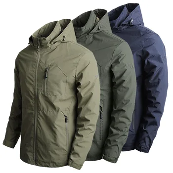 2023 Новая мужская куртка Softshell, тактическая куртка-бомбер, ветровка, куртка с капюшоном, пилотная быстросохнущая куртка от сыпи 7