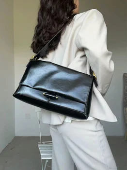 2023 новый нишевый дизайн с классической сумкой подмышками в стиле ретро, кожаная модная сумка-мессенджер из кожи с масляным воском через плечо 13