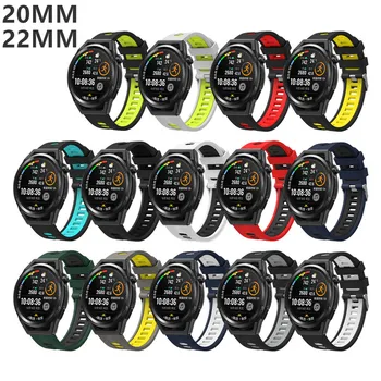 20мм 22мм Силиконовый Ремешок для Samsung Galaxy Watch3 /4 Active 2 Ремешок для Часов Браслет Ремешок для Huami Amazfit bip venu2 vivomove sport 6