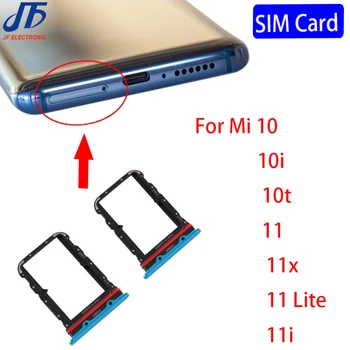 20шт Слот для SIM-карты Лоток Держатель Гнездо для Xiaomi Для Mi 10 10i 10t 11 11x Lite Pro Запасные части адаптера 5G 11i 12