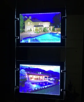 25ШТ Односторонняя панель формата А3 со светодиодной подсветкой, вид на пейзаж, кабельное окно, Подвесная рамка для светодиодного дисплея для агента по недвижимости 5