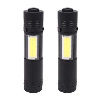 2X новых мини-портативных светодиодных фонарика Q5 XPE & COB Work Light Lanterna, мощная ручка-факел, лампа 4 режима Использования 14500 или AA 7