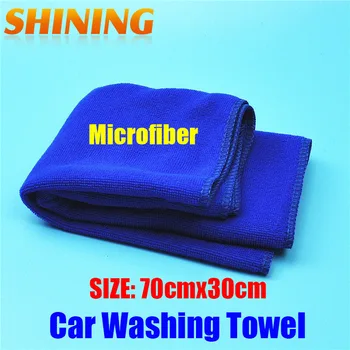 30 см * 70 см (5 шт./лот) Высококачественное прочное синее полотенце из микрофибры, салфетка для полировки автомойки, полотенце для мытья автомойки