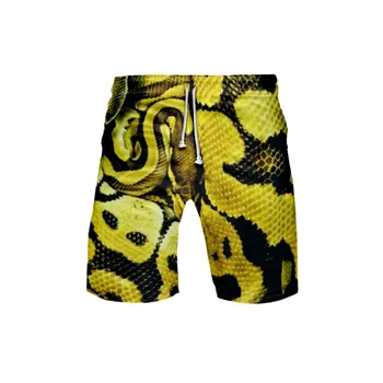 3D мужские шорты из змеиной кожи, плавки, Летние быстросохнущие спортивные шорты, Мужские короткие брюки, пляжные брюки, костюм для косплея 2