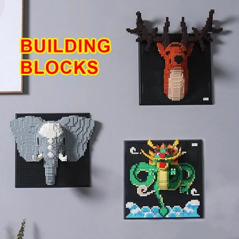 3D Строительные блоки Собранная модель Дракон Игрушка Тигр Китайская традиция Украшение комнаты единорогом Подарок для детей взрослым детям 2