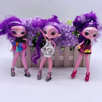 3шт Una Poem Monster Куклы Милые Нови Стар Кукла с Длинными Волосами Игрушка с Одеждой Игрушки для Девочки DIY Подарок на День Рождения 4