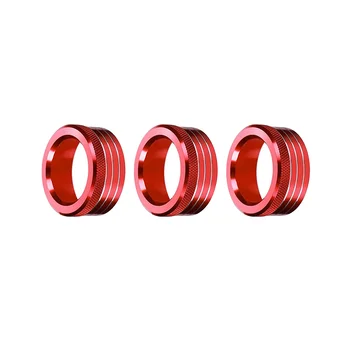 3шт Ручка кондиционера центральной консоли автомобиля Кольца регулировки громкости Кнопка крышки для BRZ 86 GT86 2013-2020 Красный
