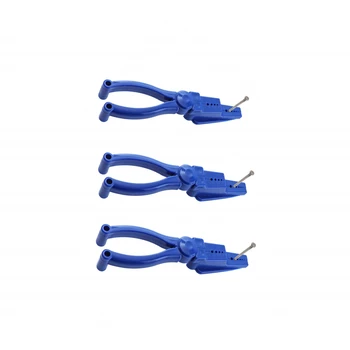 3шт синих пластиковых защитных щитков для рук, зажимы для гвоздей для базового ремонта деревообработки, держатель для гвоздей для забивания молотком 3