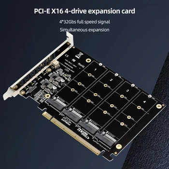 4 Порта M.2 NVME SSD Для PCIE X16 Reader Поддержка Карты Расширения 2230/2242/2260/2280 Хост-Контроллер Карты Расширения СВЕТОДИОДНЫЙ Индикатор 3