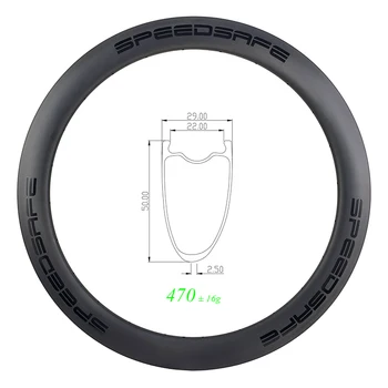 470g 700c 50 мм асимметричный дорожный диск clincher бескамерный карбоновый обод шириной 29 мм 22 мм внутренний UD 3K 12K 24H 28H 32H асфальто-гравийное колесо 6