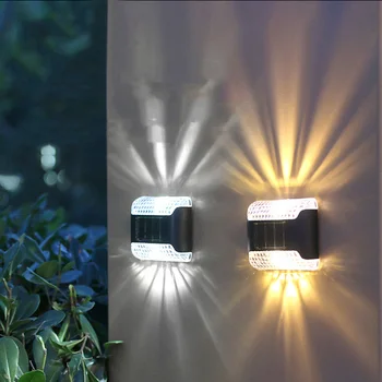4шт Светодиодный наружный ночник Водонепроницаемый солнечный настенный светильник для дома Сенсорный выключатель Простота установки Легкий для украшения сада 8