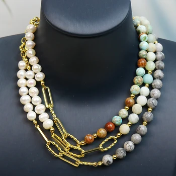 5 шт. Бусин нового дизайна, красочное ожерелье из бисера, жемчужные украшения, ожерелье, подарок для женщин, длинное ожерелье 21133 8