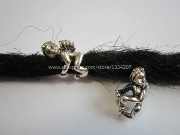 5 шт./лот, Тибетская серебряная коса для волос, бусины-дредлоки, кольца, трубка диаметром около 5,5 мм, отверстие для аксессуаров для волос