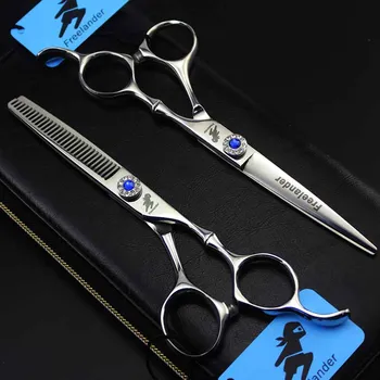 6-дюймовая Бамбуковая ручка Freelander Прямые ножницы для стрижки волос Парикмахерские ножницы для стрижки волос Парикмахерский инструмент 3