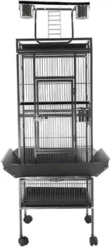 61-дюймовая черная большая металлическая птичья клетка, гнездо для попугаев, Голуби, игровая площадка, Домики, Птичья клетка, товары для домашних животных 1