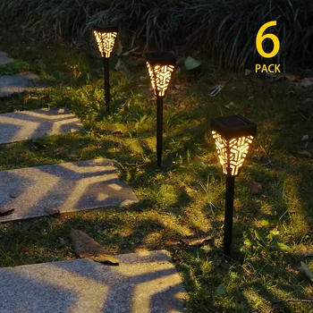 6шт теплых белых садовых фонарей на солнечных батареях, светодиодов, газонной лампы, декоративного ландшафтного освещения, наружного водонепроницаемого для сада, двора, патио 5