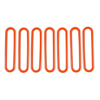 7ШТ Оранжевый капот Воздухозаборник Впускное отверстие Декоративная накладка Наклейка для Jeep Wrangler JK 2007-2017 17