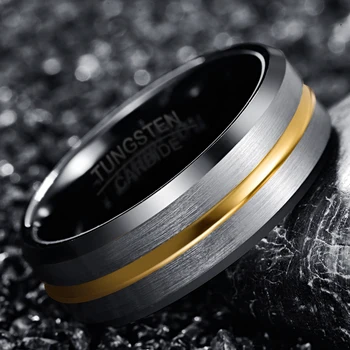 8 ММ Классическое кольцо из 100% карбида вольфрама для мужчин с гравировкой 