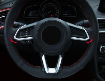 ABS Матовая внутренняя отделка панели рулевого колеса, декоративное литье, 2 шт. для Mazda 3 M3 Axela 2017 2018 1