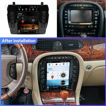 Android Для Jaguar XJ X-TYPE X Type 2004-2011 Автомобильный Радиоприемник Стерео Экран Tesla Мультимедийный плеер CarPlay Auto 8G + 256G 4G WIFI DSP 2