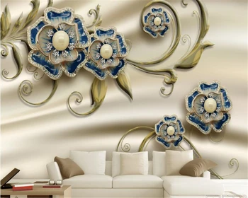 beibehang behang Изысканный роскошный европейский рельефный узор ювелирные изделия цветы обои фон фреска обои для стен 3 d 8