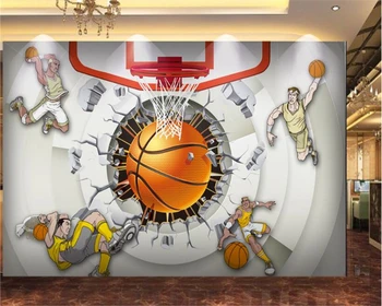 beibehang Новые 3D обои творческой личности Баскетбольный зал спортсмены классный фон для инструментов papel de parede 3D обои 1