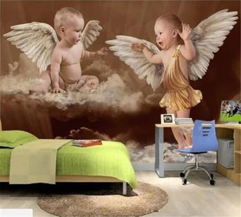 beibehang Пользовательские обои настенная живопись мода ангел ребенок детская спальня фон стены Papel de Parede 3D papel de parede