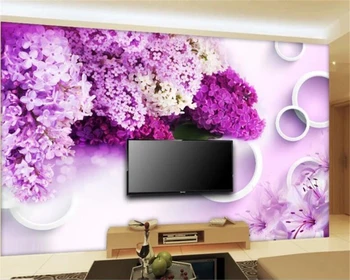 Beibehang Пользовательские обои 3D стерео фотообои круг красивая мечтательная элегантная глициния цветок ТВ фон обои фрески 7