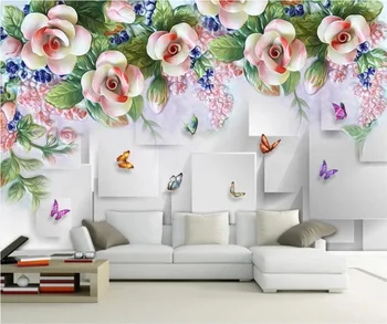 beibehang Пользовательские обои 3D стерео цветочная фреска гостиная спальня ТВ фон настенная декоративная живопись 3d обои фрески 13