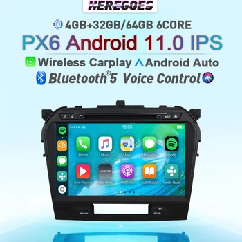 Carplay PX6 DSP Автомобильный DVD-Плеер Для Suzuki Vitara 2015 2016 2017 2018 2019 Навигация GPS Радио Wifi Bluetooth Головное Устройство 2din RDS