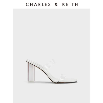 CHARLES＆KEITH CK1-60920336 Модные прозрачные женские босоножки на высоком каблуке 5