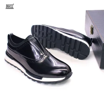 chaussure homme luxe marque Повседневная Мужская обувь На Нескользящей подошве, Глянцевые кроссовки, Свадебная обувь Высокого класса Для свиданий, Мужская обувь A19 11