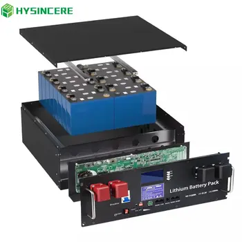 HYSINCERE Установленный в стойку аккумулятор LiFePO4 48V 100AH, литиевая батарея мощностью 51,2 V 100Ah, 5 кВт, глубокий цикл для солнечной системы 7