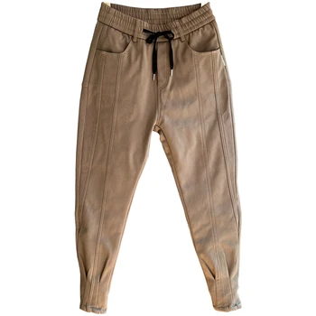 Idopy Модные мужские шаровары, джинсы для бега трусцой, винтажные эластичные брюки на шнурке, уличная одежда в стиле хип-хоп для мужчин 2